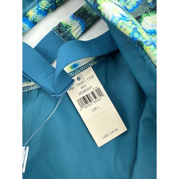 Offline By Aerie Womens Floral Sports Bra Large Blue - Picture 7 of 8